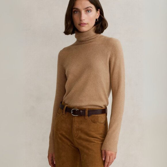 J. Crew Sweaters - J. Crew Everyday Cashmere Turtleneck Sweater in Camel/ Tan Brown